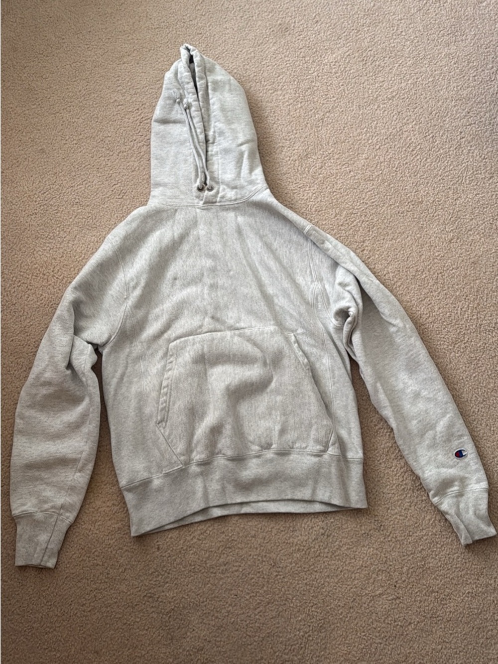 Champion Light Gray Crewneck Hoodie Sweatshirt